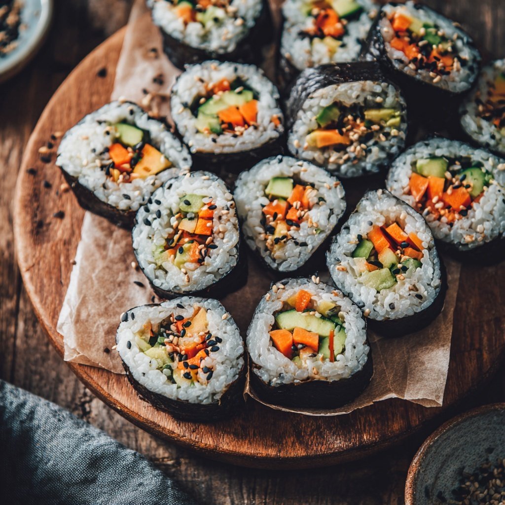 Healthy Lunch Vegetable Sushi Rolls