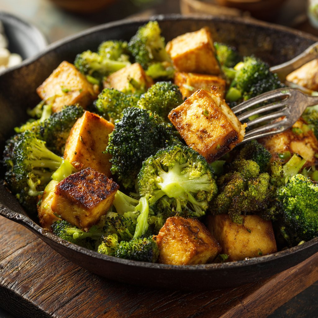 Healthy Dinner Broccoli Tofu Skillet