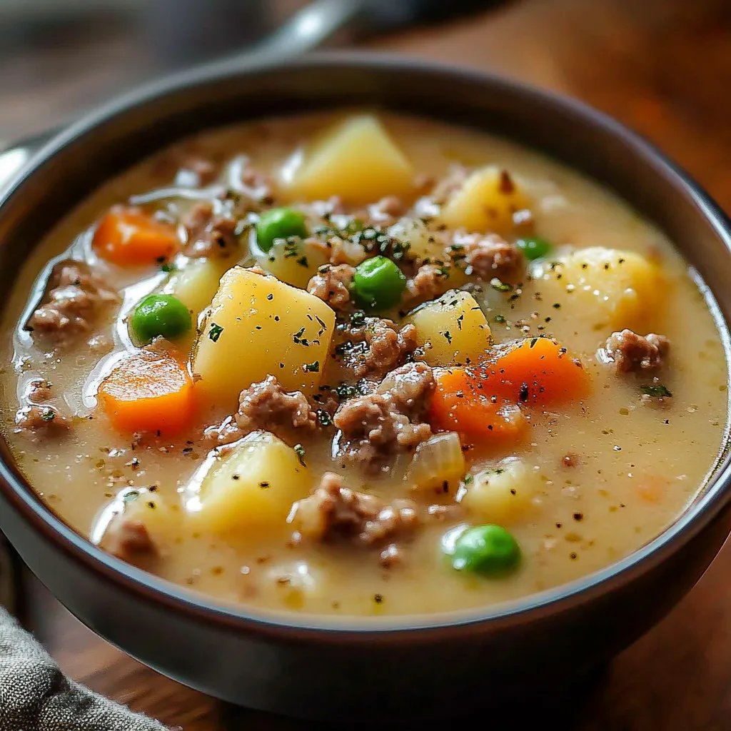 Creamy Potato Hamburger Soup