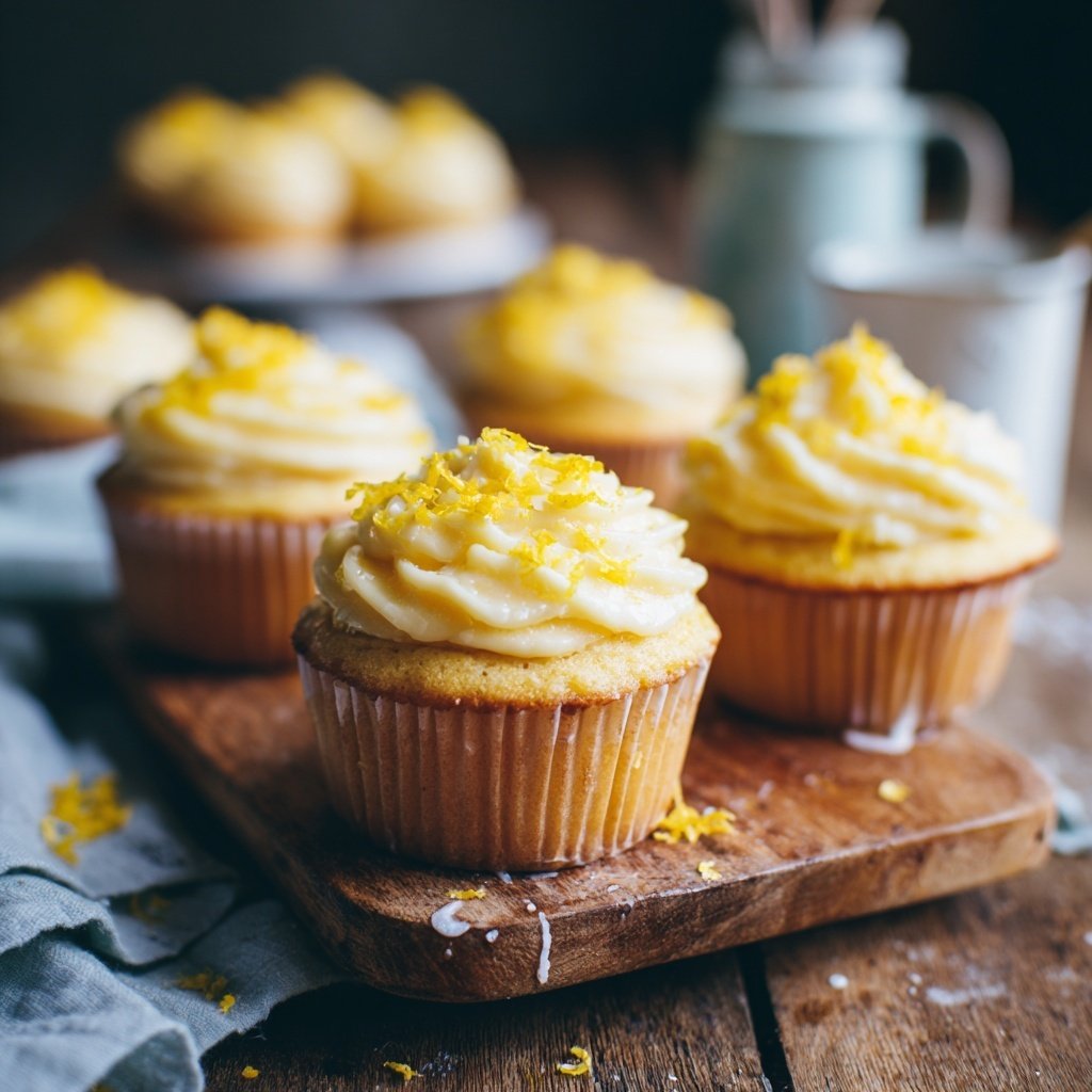 Spring Vanilla Lemon Cupcakes