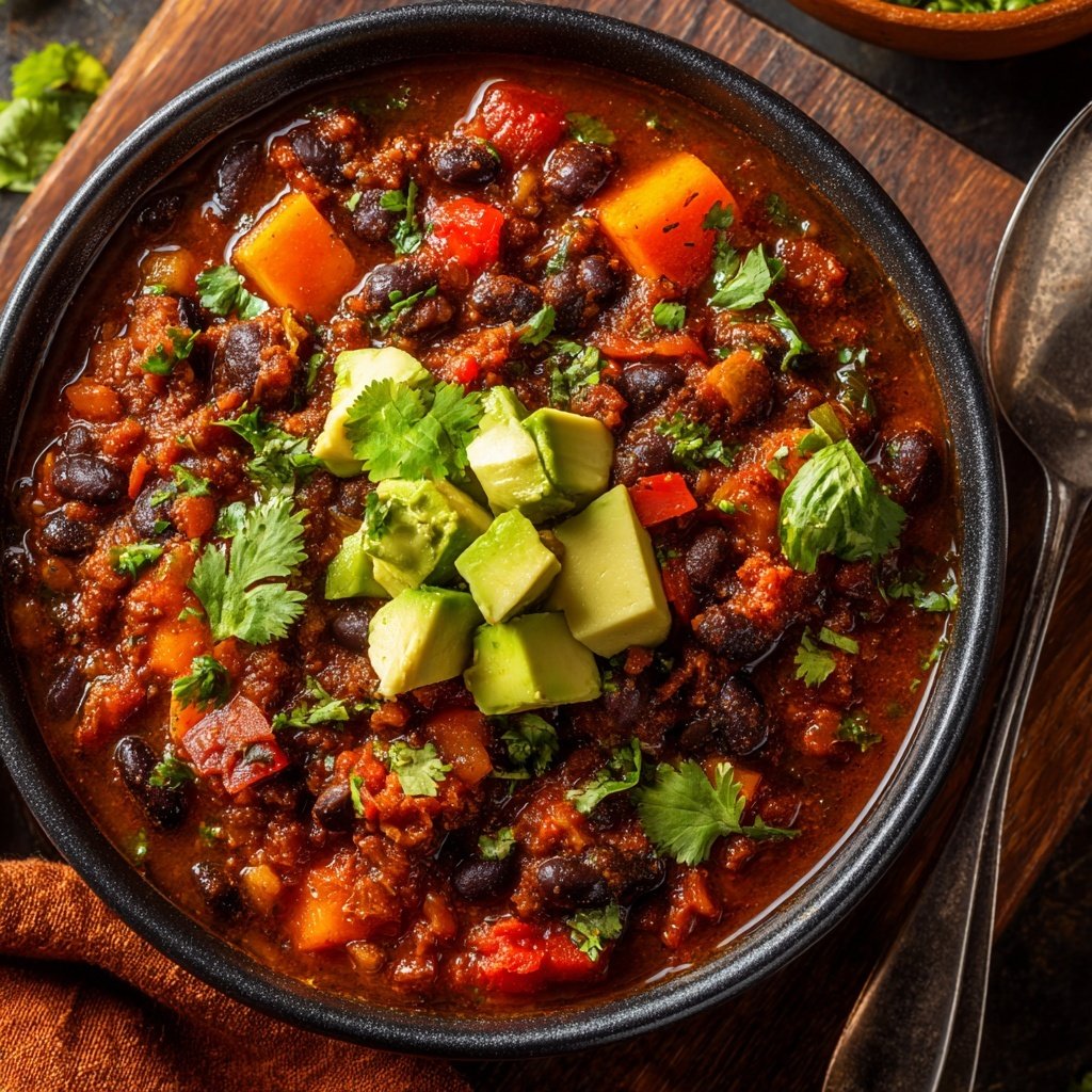 Healthy Crockpot Black Bean Chili