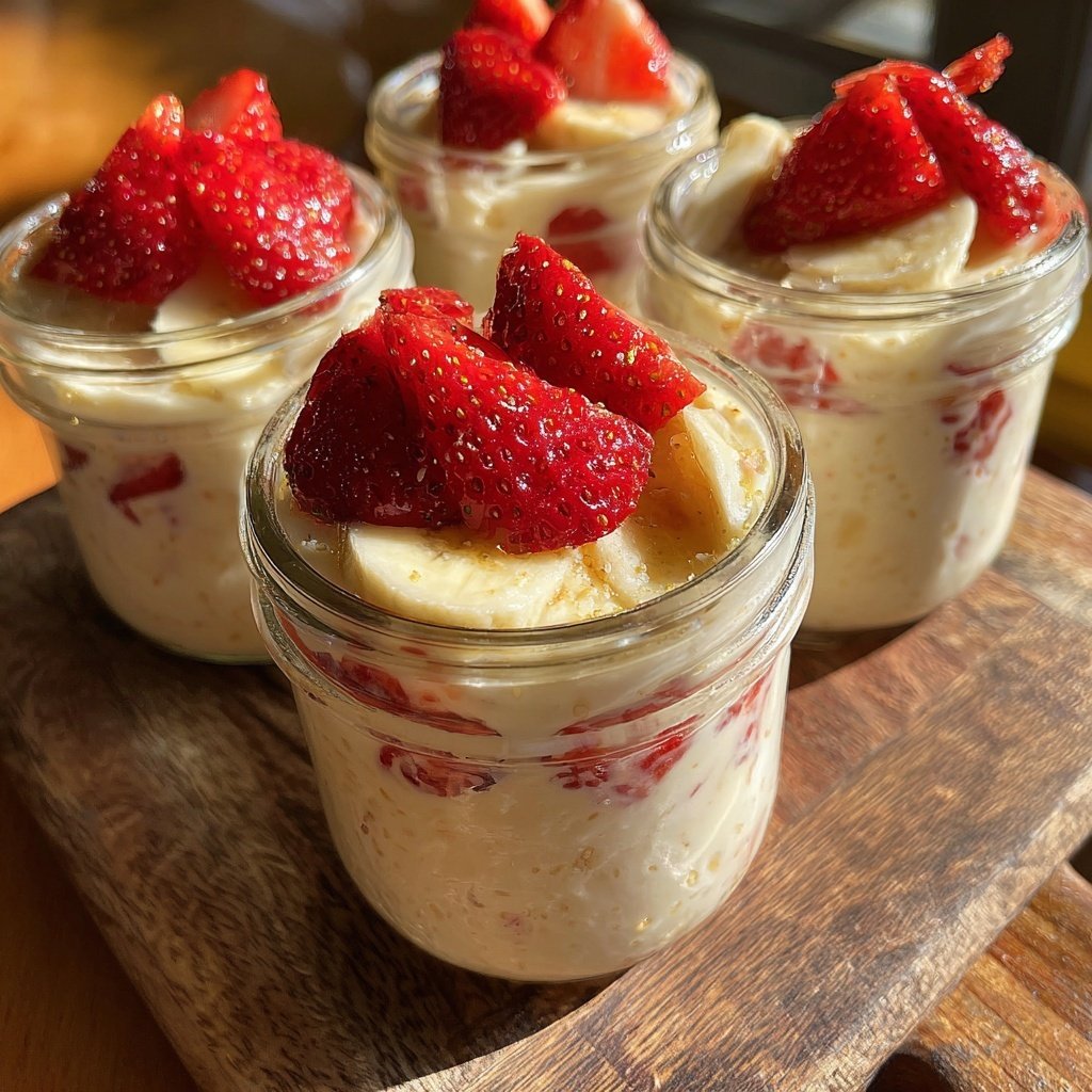 Strawberry Banana Yogurt Jars