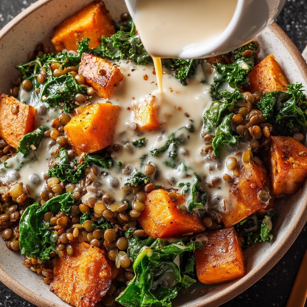 Healthy Lunch Sweet Potato Lentil Bowl