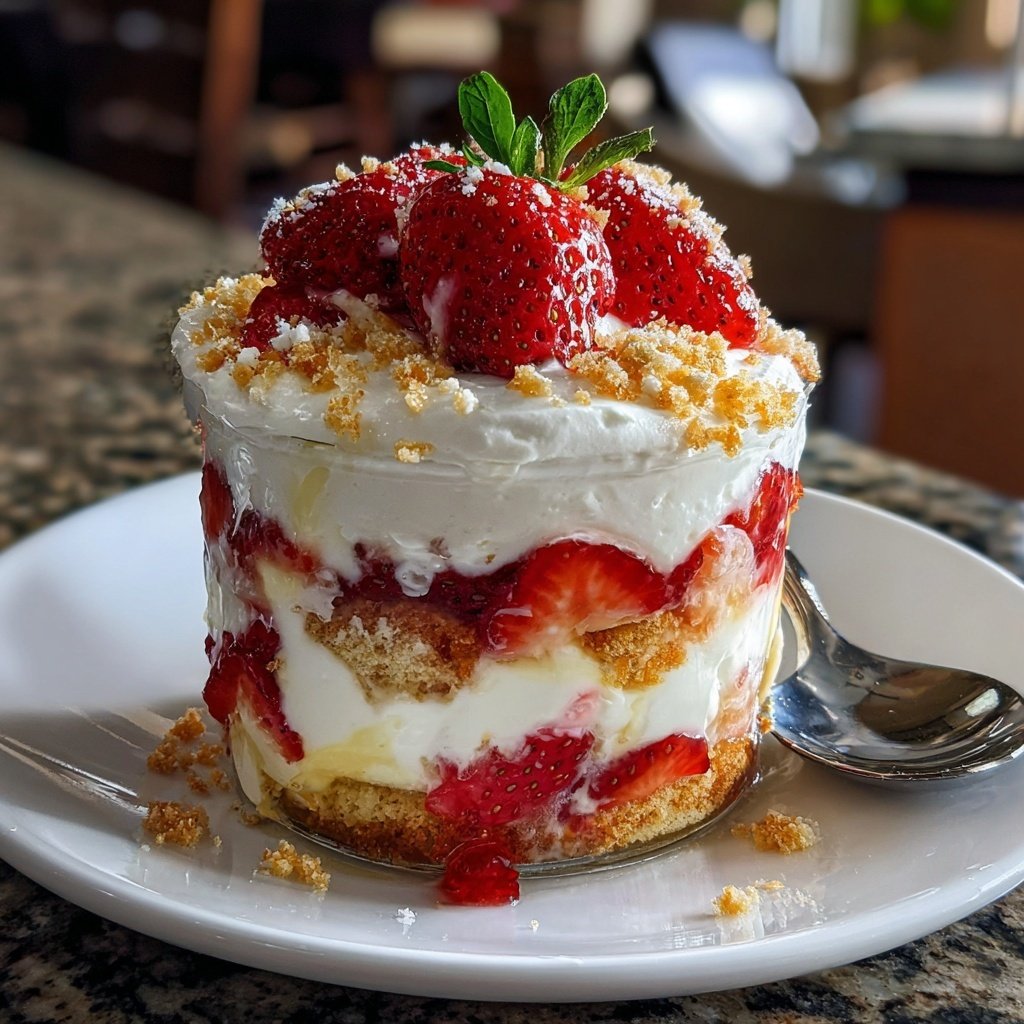 Strawberry Shortcake Cream Trifle