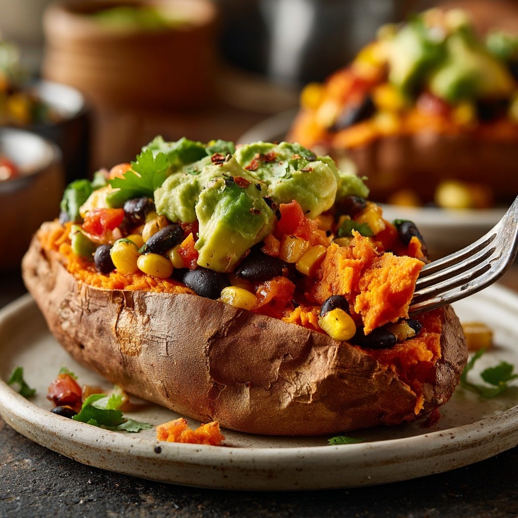 Healthy Dinner Stuffed Sweet Potatoes