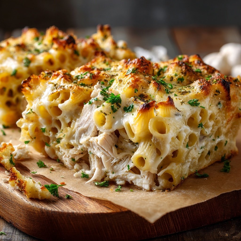 Rotisserie Chicken Alfredo Casserole