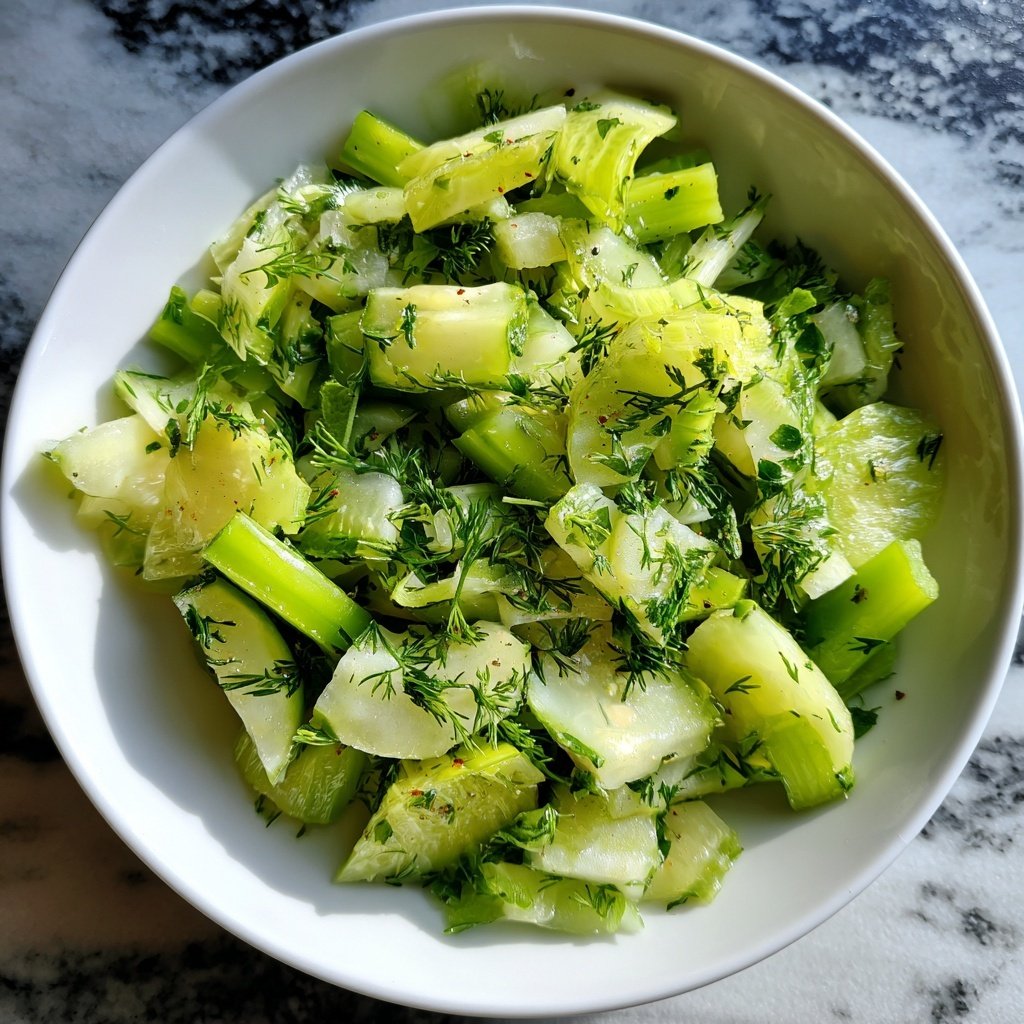 Celery Salad With Cucumber And Dill