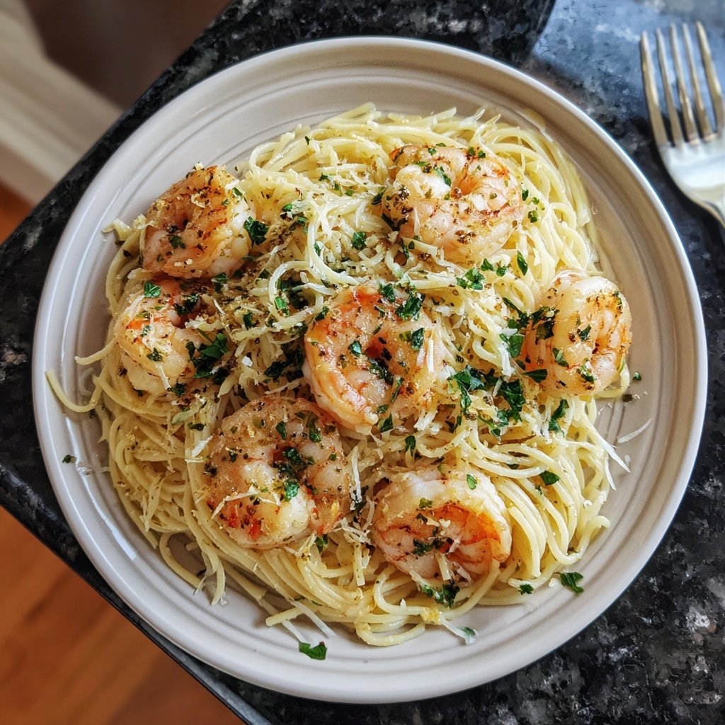 Angel Hair Pasta With Lemon Shrimp