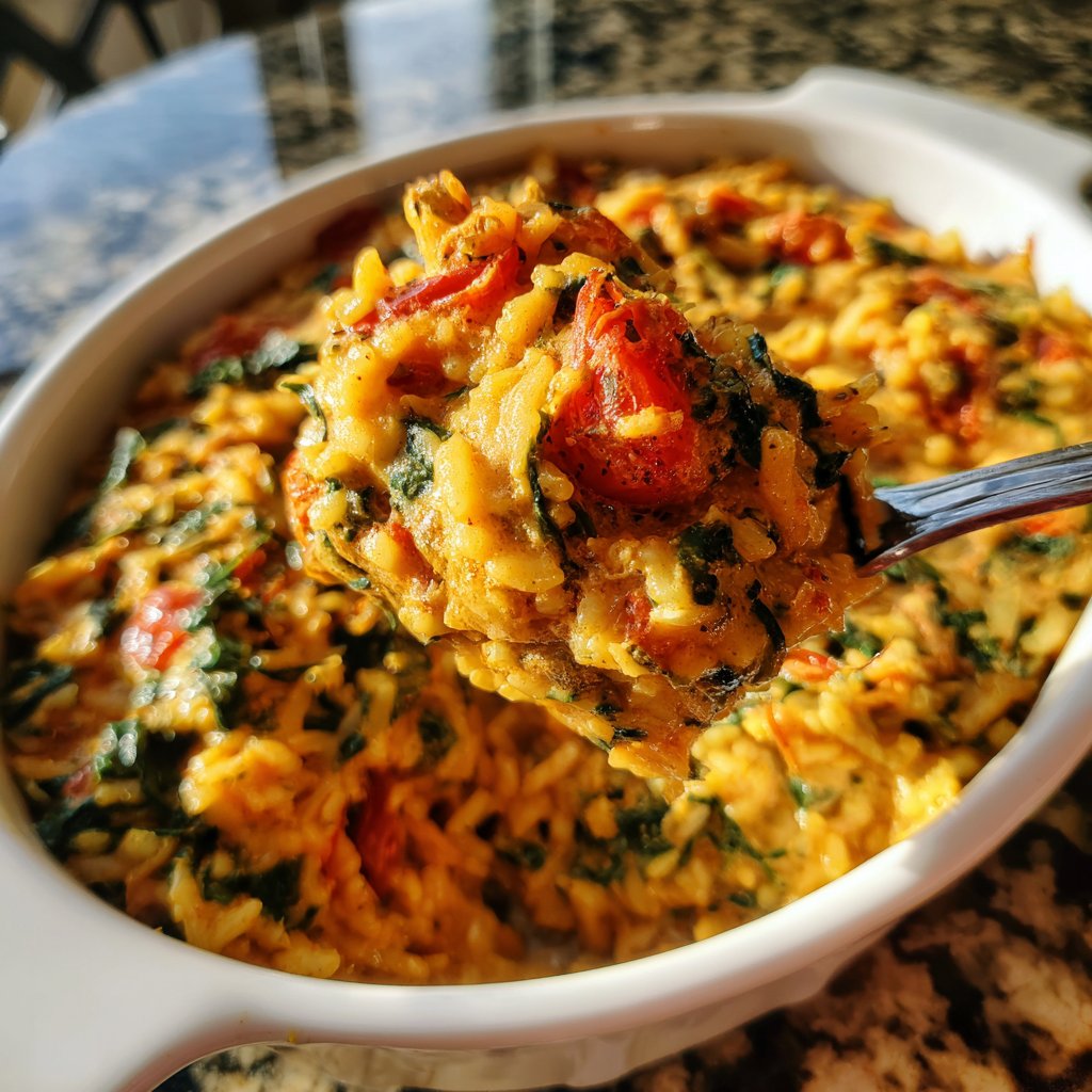 Creamy Spinach Tomato Rice