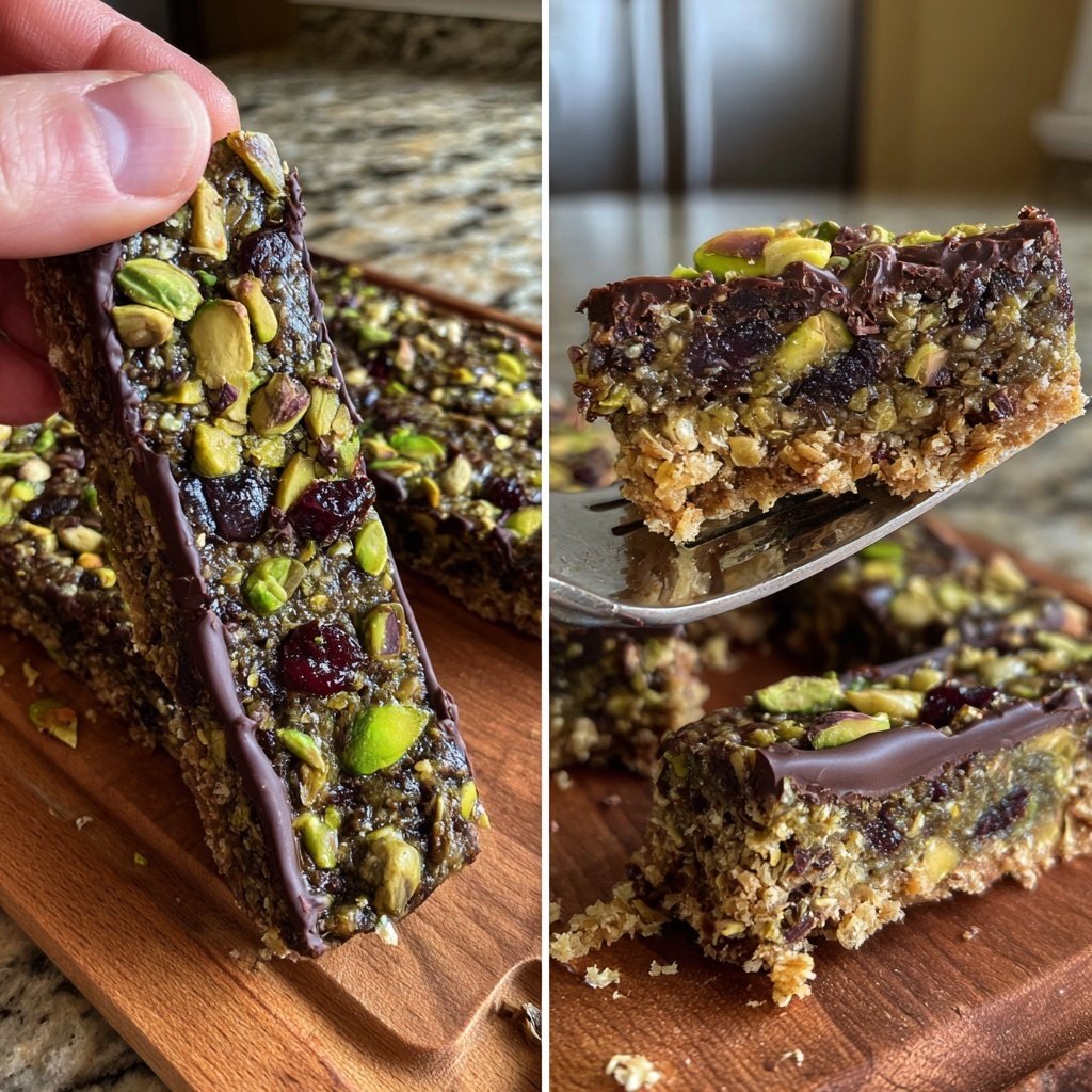 Chocolate Pistachio Energy Squares