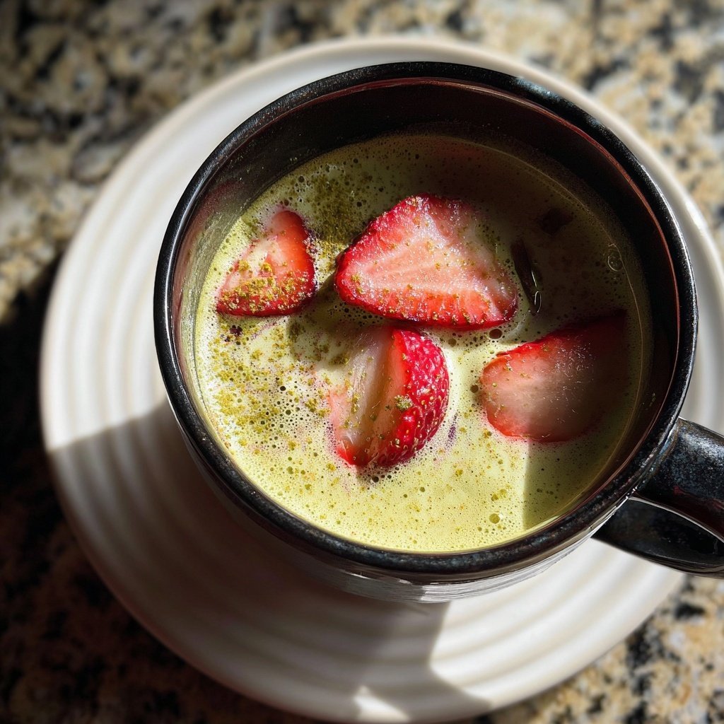 Warm Strawberry Vanilla Matcha