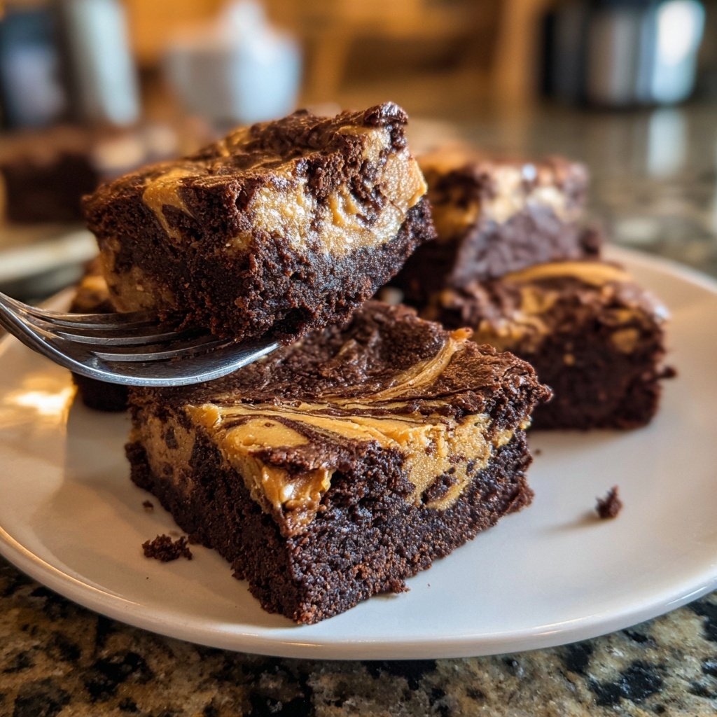 Cottage Cheese Brownies with Peanut Butter