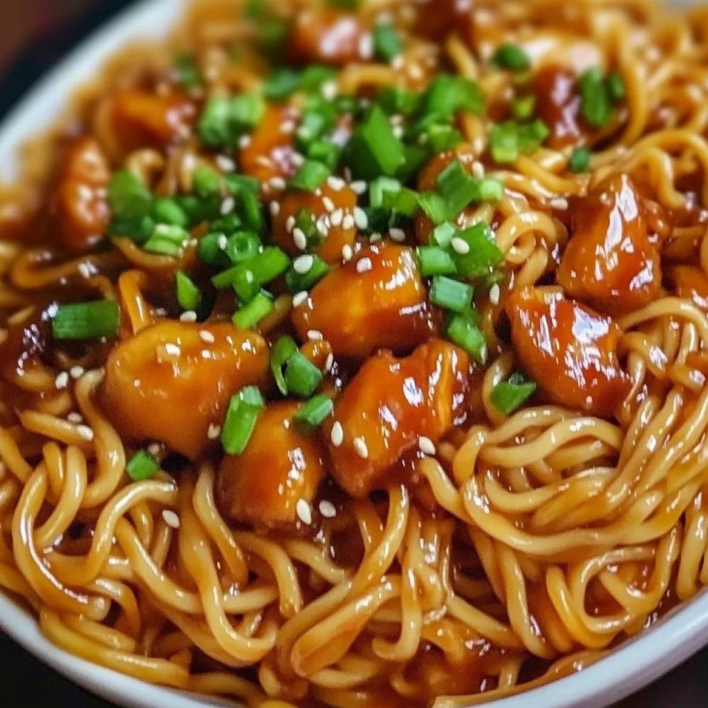 Sticky Garlic Chicken Noodles
