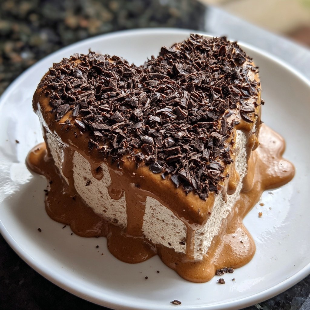 Mini Heart Cake with Mocha Frosting