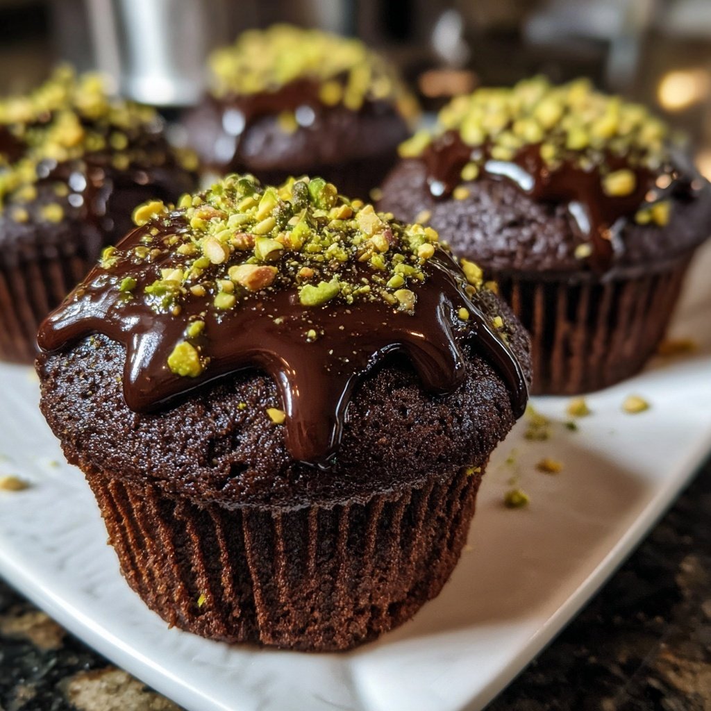 Chocolate Pistachio Cupcakes