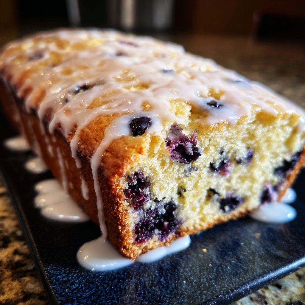 Blueberry Lemon Bread Glazed